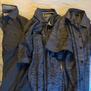 Three gray men’s shirts skinny fit large